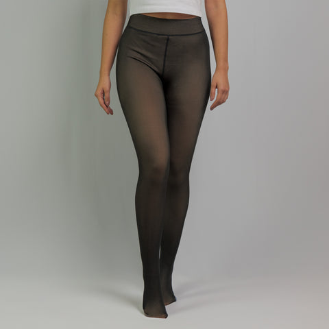 FLEECE-LINED TRANSLUCENT TIGHTS LEGGS